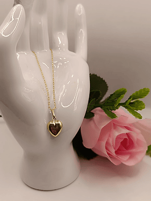 Cadena limada 60 cm con corazón inflado 4 grs Oro 18k