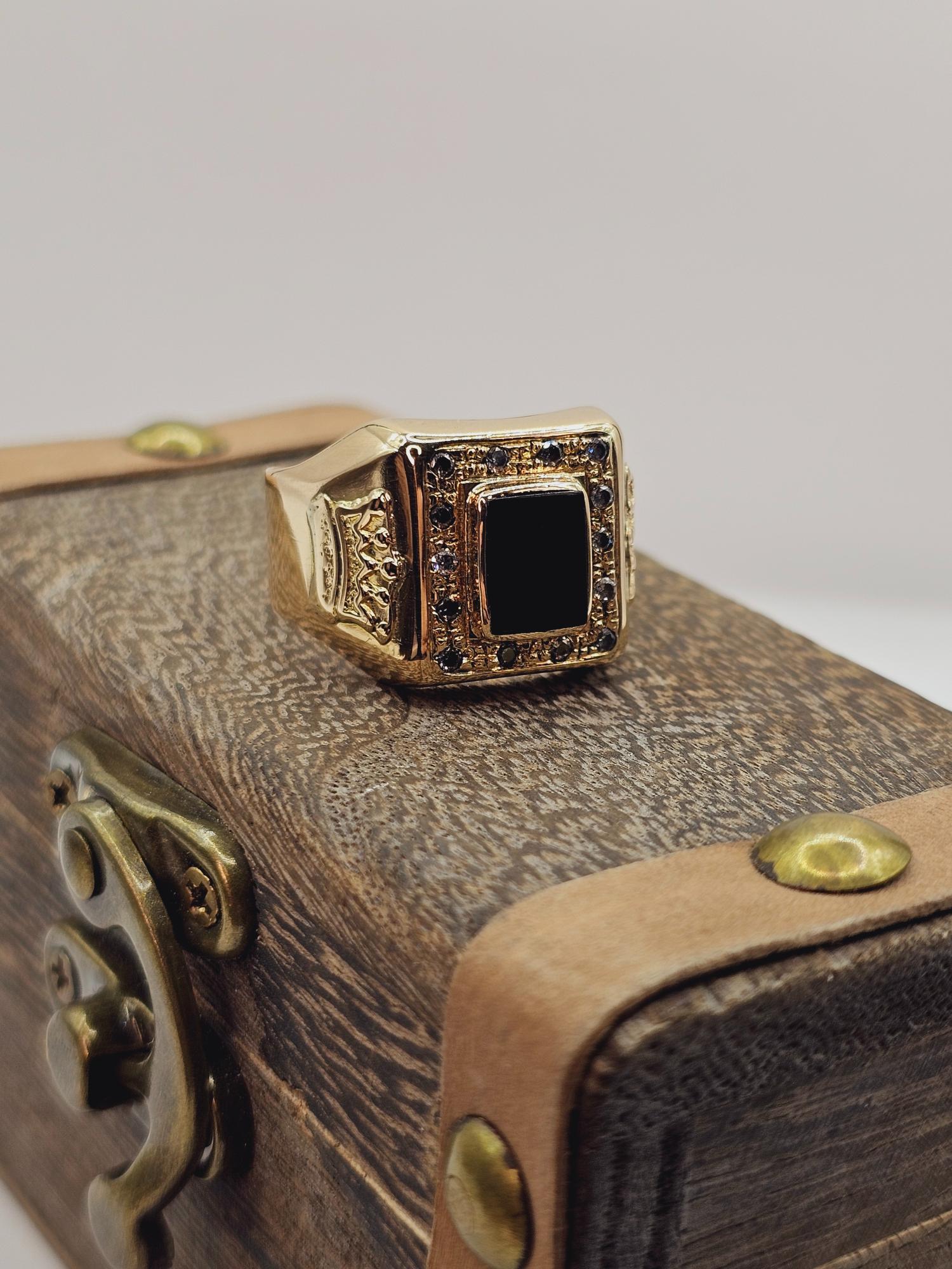 Anillo varón king onix 13 grs Oro 18 k 4