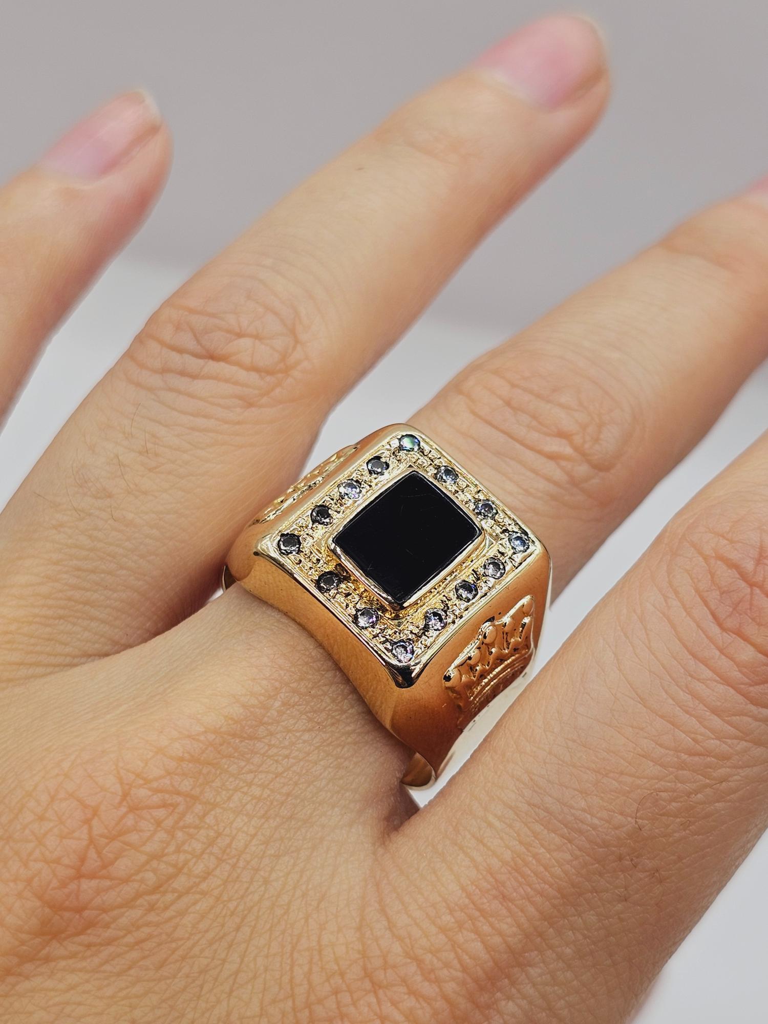 Anillo varón king onix 13 grs Oro 18 k 11