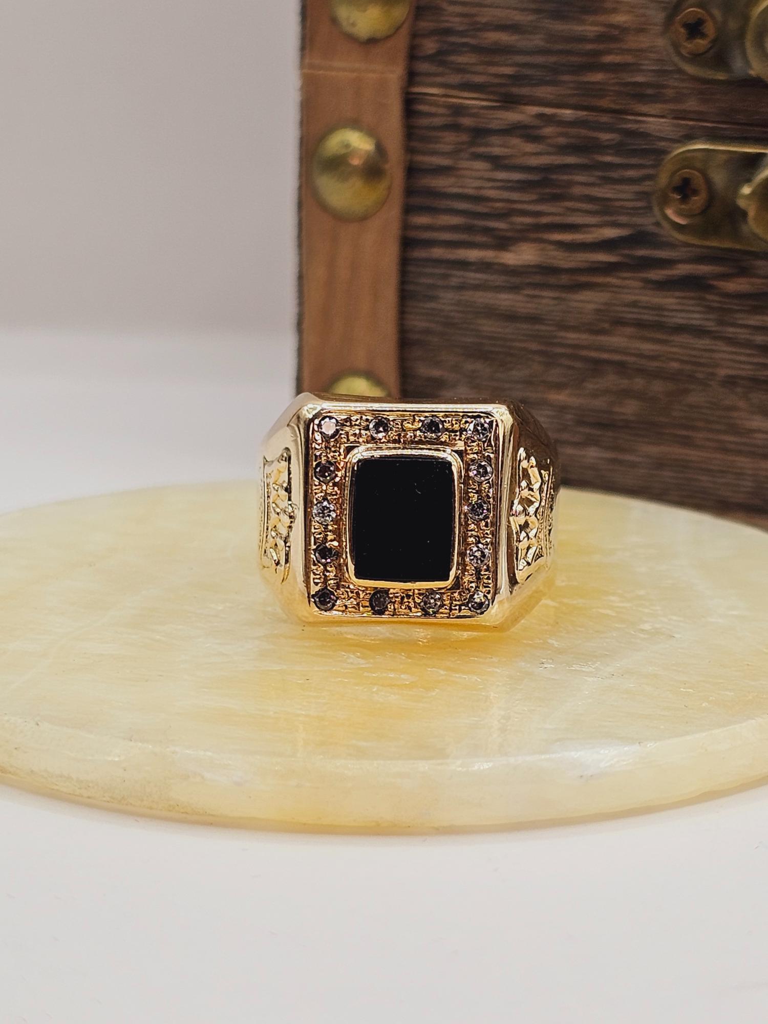 Anillo varón king onix 13 grs Oro 18 k 10