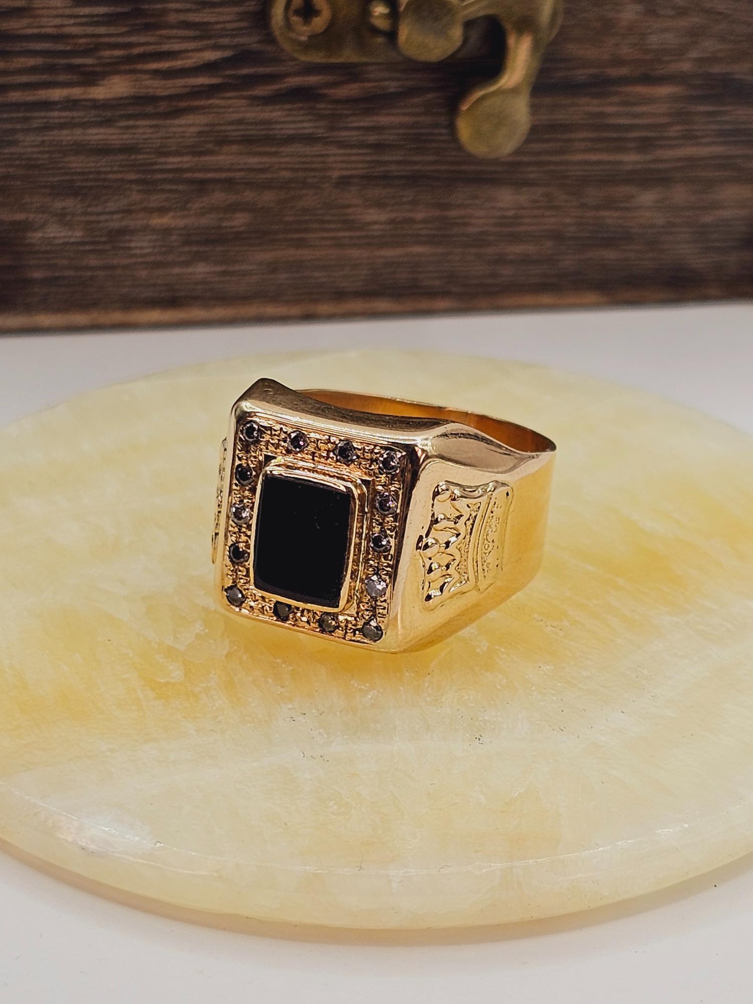 Anillo varón king onix 13 grs Oro 18 k 6