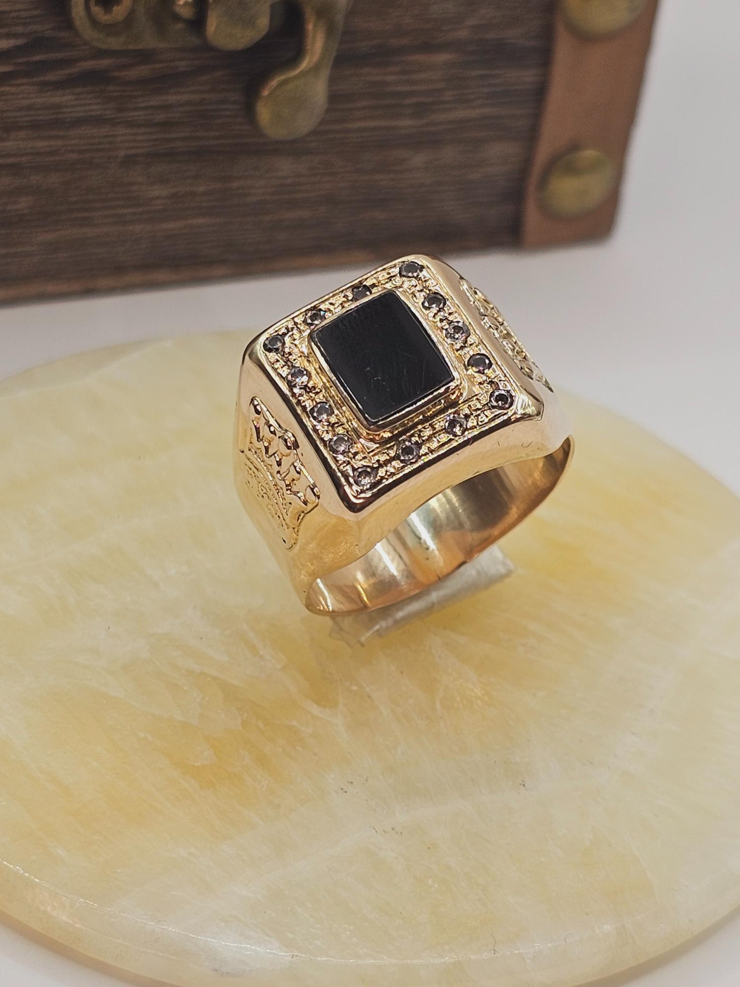 Anillo varón king onix 13 grs Oro 18 k 5