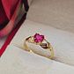 Anillo manitos y corazón rubí 2.5 grs Oro 18k - Miniatura 6