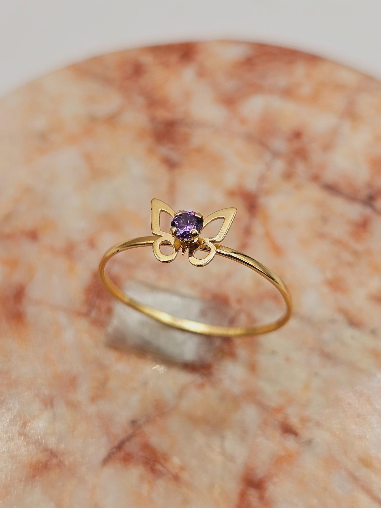 Anillo mariposa amatista 1.1 grs Oro 18k 4