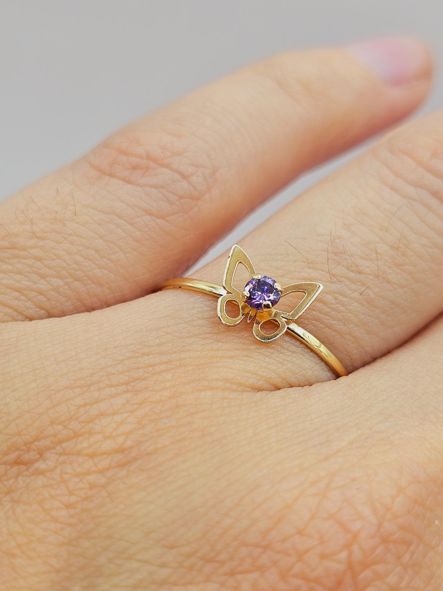 Anillo mariposa amatista 1.1 grs Oro 18k 2