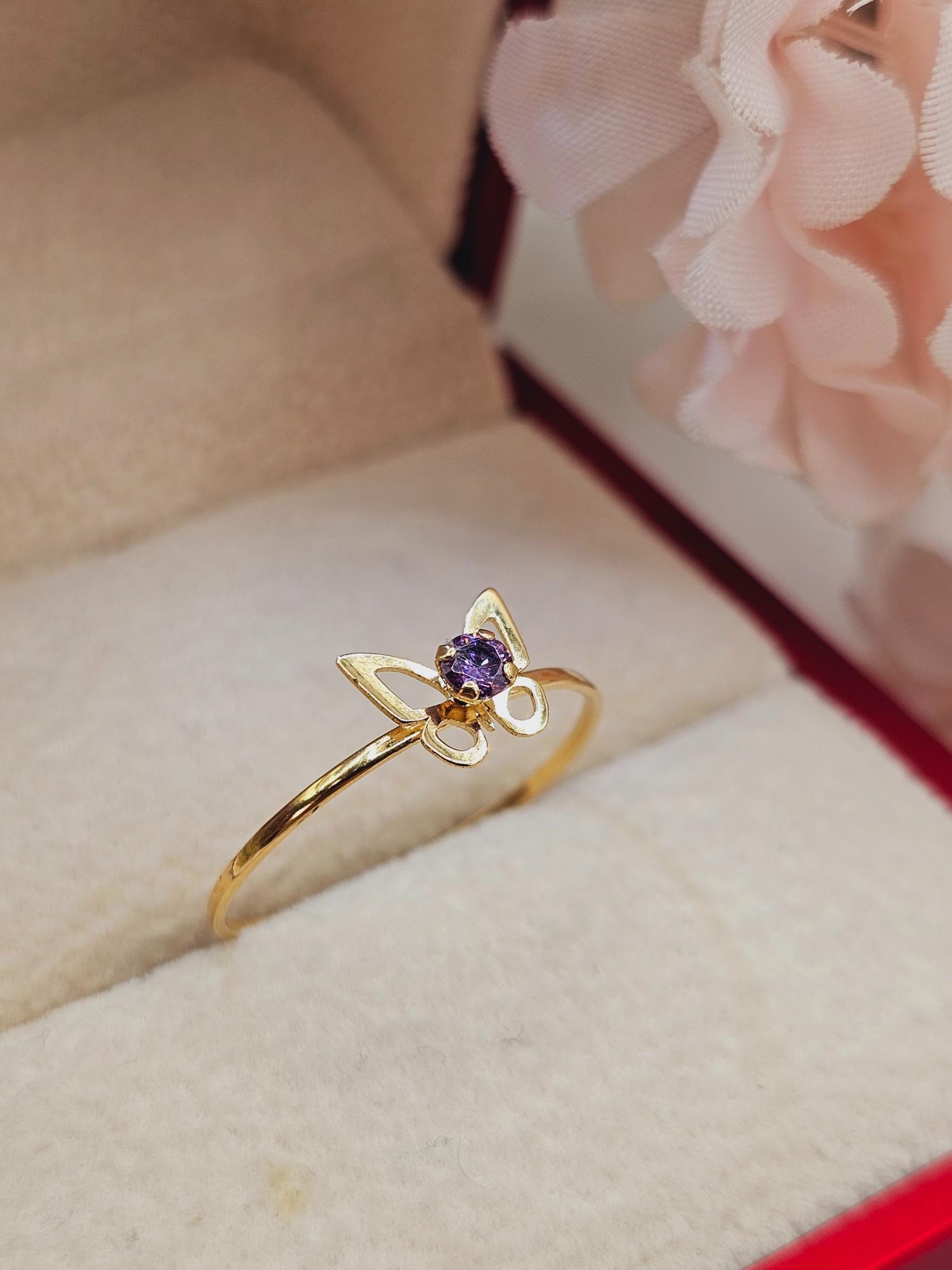 Anillo mariposa amatista 1.1 grs Oro 18k 3