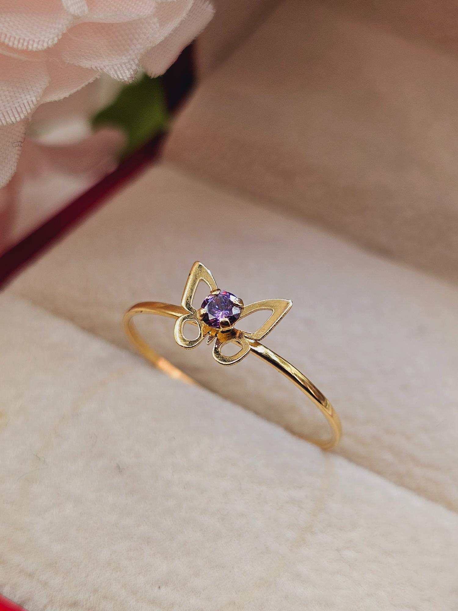 Anillo mariposa amatista 1.1 grs Oro 18k 1