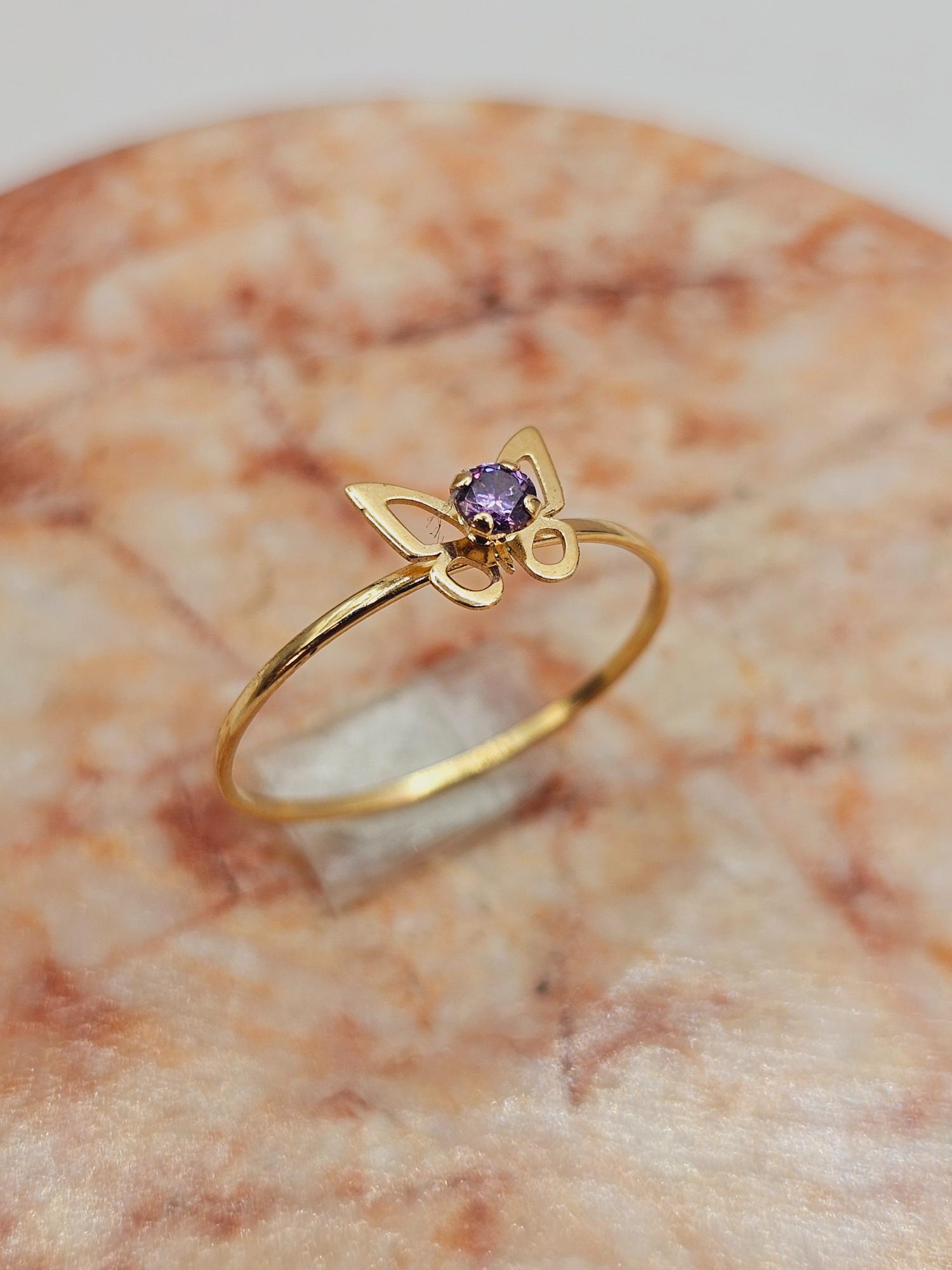 Anillo mariposa amatista 1.1 grs Oro 18k 6
