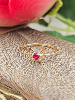 Anillo mariposa rubi 1.1 grs Oro 18k