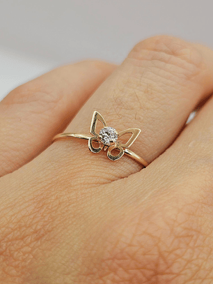 Anillo mariposa circón 1.1 grs Oro 18k