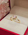 Anillo corazón rosa de francia 2 grs Oro 18k