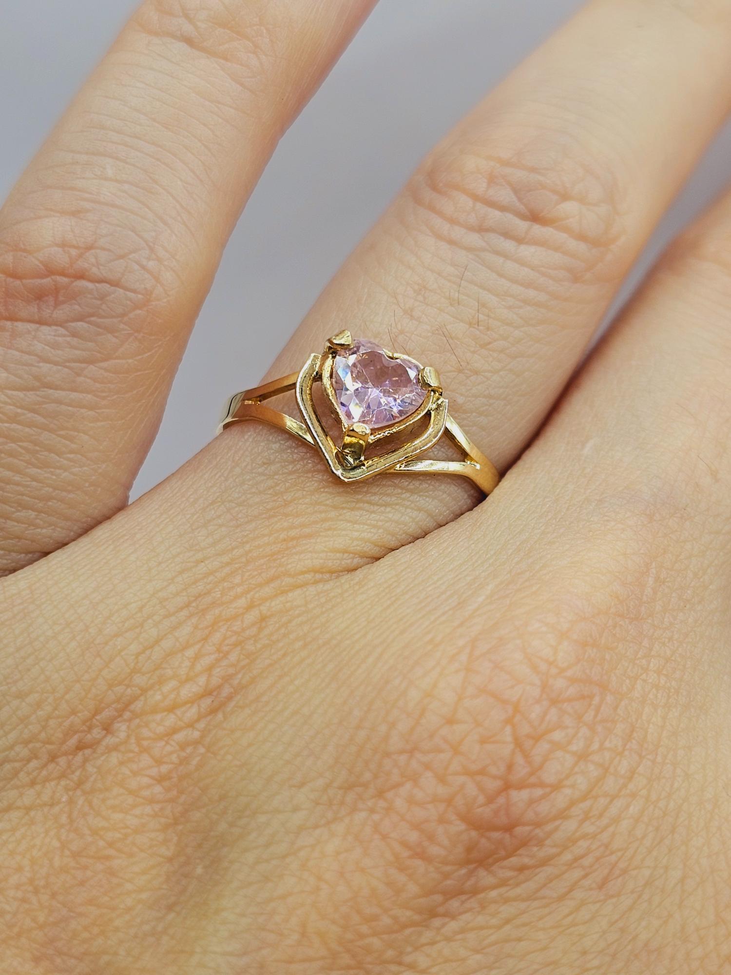 Anillo corazón rosa de francia 2 grs Oro 18k 2