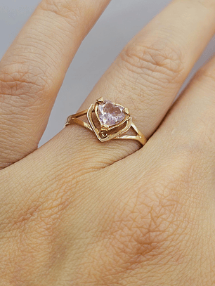 Anillo corazón rosa de francia 2 grs Oro 18k