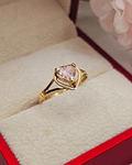 Anillo corazón rosa de francia 2 grs Oro 18k