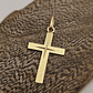 Colgante cruz calada 3 cm 1.2 grs Oro 18k - Miniatura 2