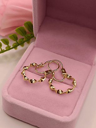 Aros argolla espiral 1.8 grs Oro 18k