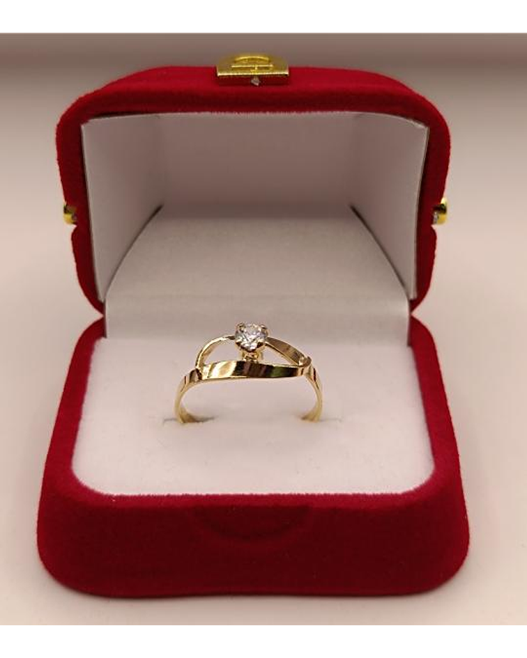 Anillo brillo circón 1.5 grs Oro 18k