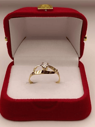 Anillo brillo circón 1.5 grs Oro 18k