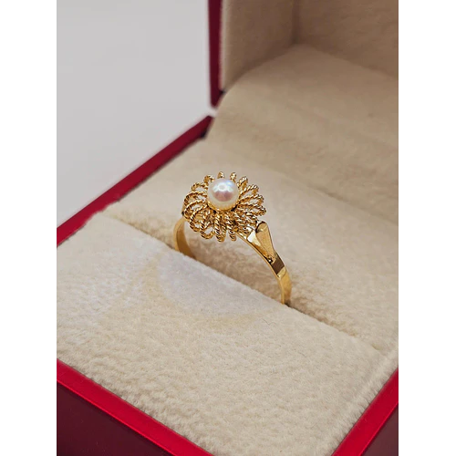 Anillo sol perla cultivada 2.5 grs Oro 18k