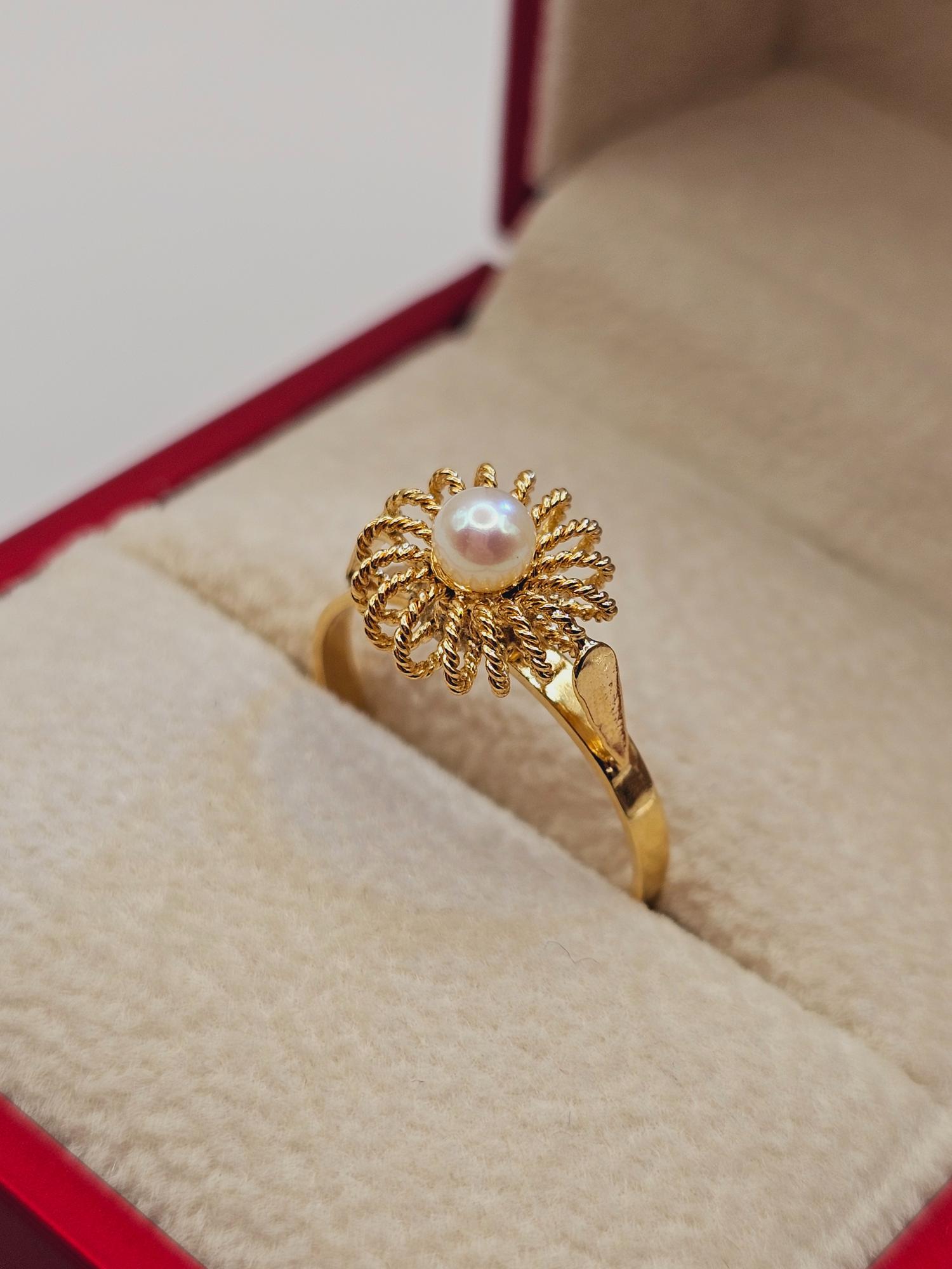 Anillo sol perla cultivada 2.5 grs Oro 18k 5