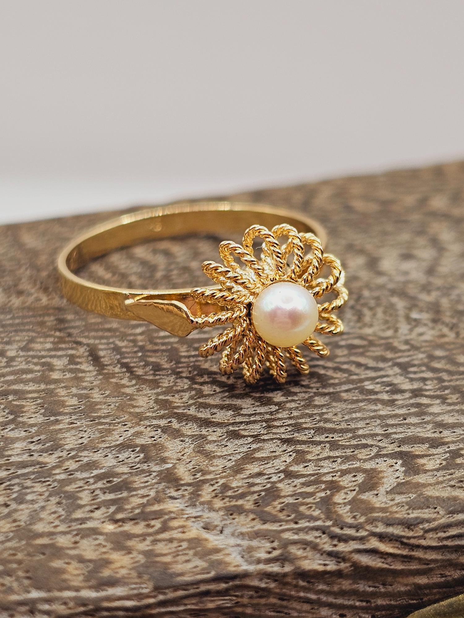 Anillo sol perla cultivada 2.5 grs Oro 18k 3