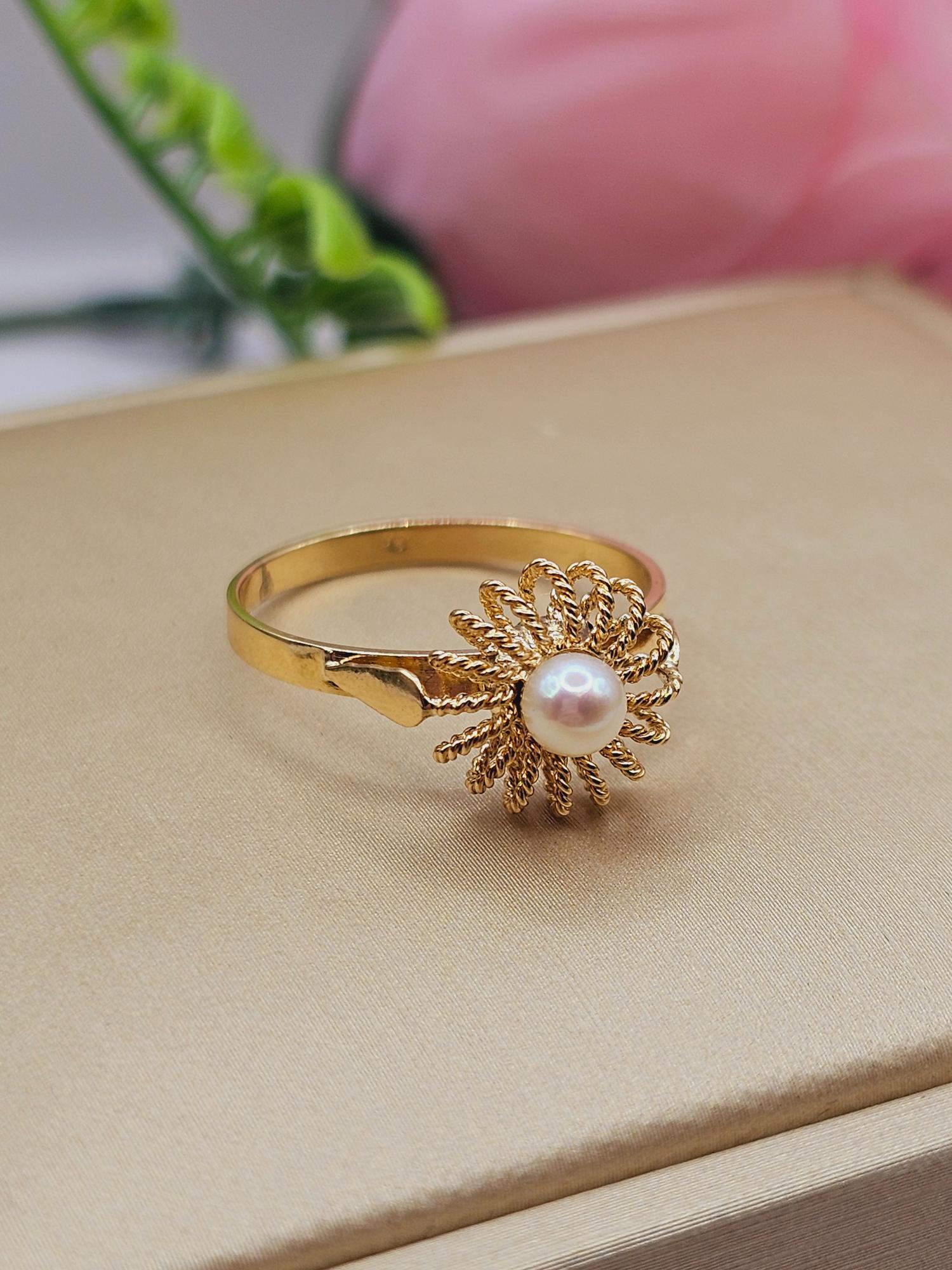 Anillo sol perla cultivada 2.5 grs Oro 18k 4