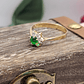 Anillo roseta esmeralda y circones 2.6 grs Oro 18k  - Miniatura 4