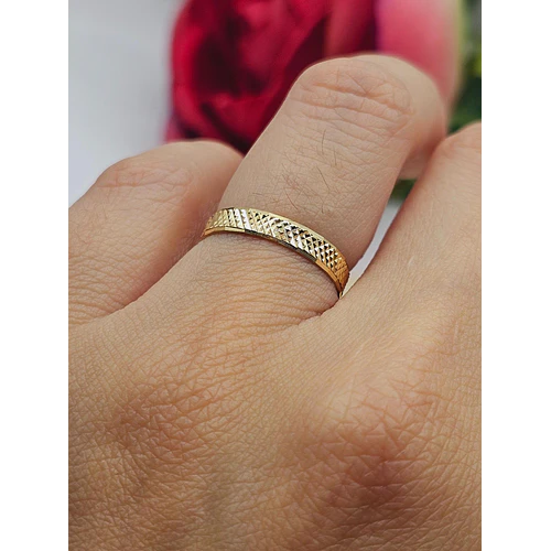 Argolla de matrimonio tallada 3 mm 1.5 grs Oro 18k