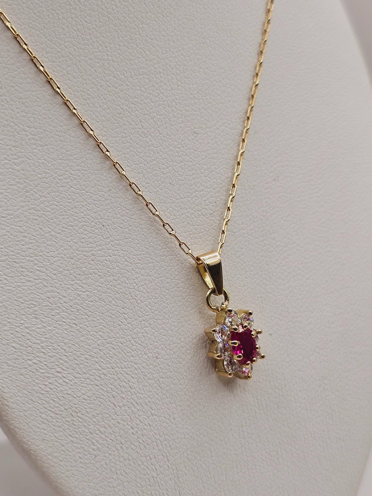 Cadena limada 50 cm y colgante lady rubí 3.6 grs Oro 18k 1