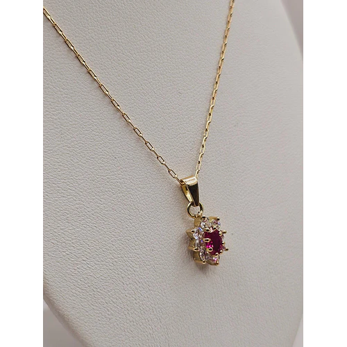 Cadena limada 50 cm y colgante lady rubí 3.6 grs Oro 18k