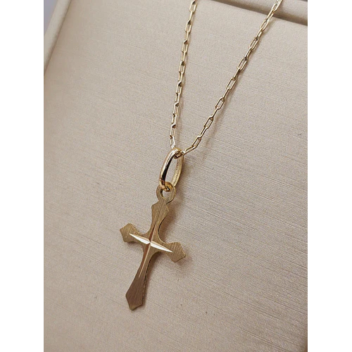 Cadena 50 cm y cruz satinada 2.7 grs Oro 18k