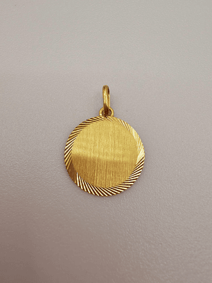 Colgante disco satinado 19 mm 1.7 grs Oro 18k