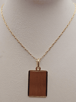 Cadena limada 50 cm y placa 19 mm 3.6 grs Oro 18k