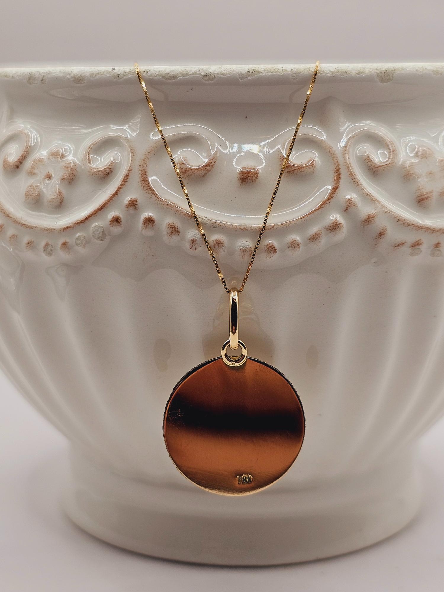 Cadena veneciana 45 cm y disco 2.5 cm 4 grs Oro 18k 1