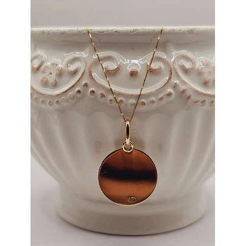 Cadena veneciana 45 cm y disco 2.5 cm 4 grs Oro 18k