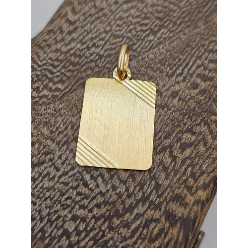 Colgante placa 14 mm 1.6 grs Oro 18k