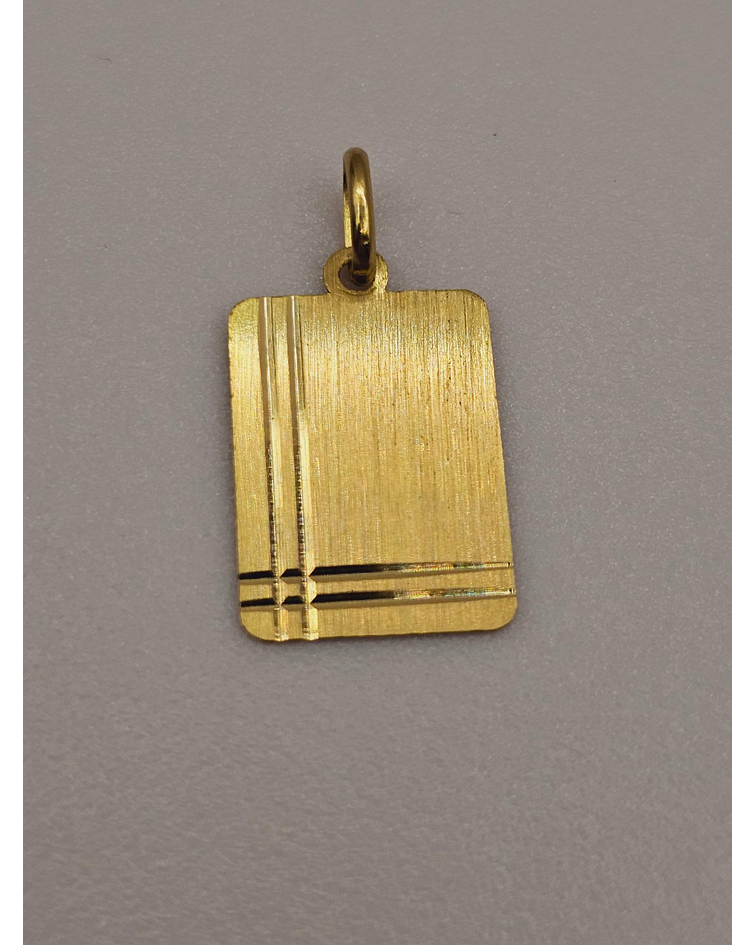 Colgante placa satinada 17 mm 1.8 grs Oro 18k