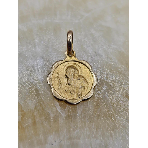 Colgante medalla San Benito 13 mm 1.4 grs Oro 18k