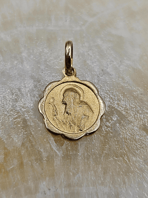 Colgante medalla San Benito 13 mm 1.4 grs Oro 18k