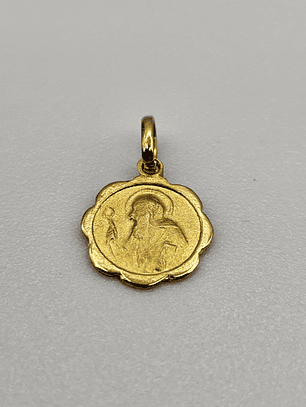 Colgante medalla San Benito 13 mm 1.4 grs Oro 18k