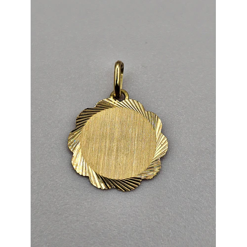 Colgante disco flor 18 mm 1.5 grs Oro 18k