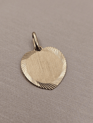 Colgante disco corazón satinado 23 mm 1.2 grs Oro 18k