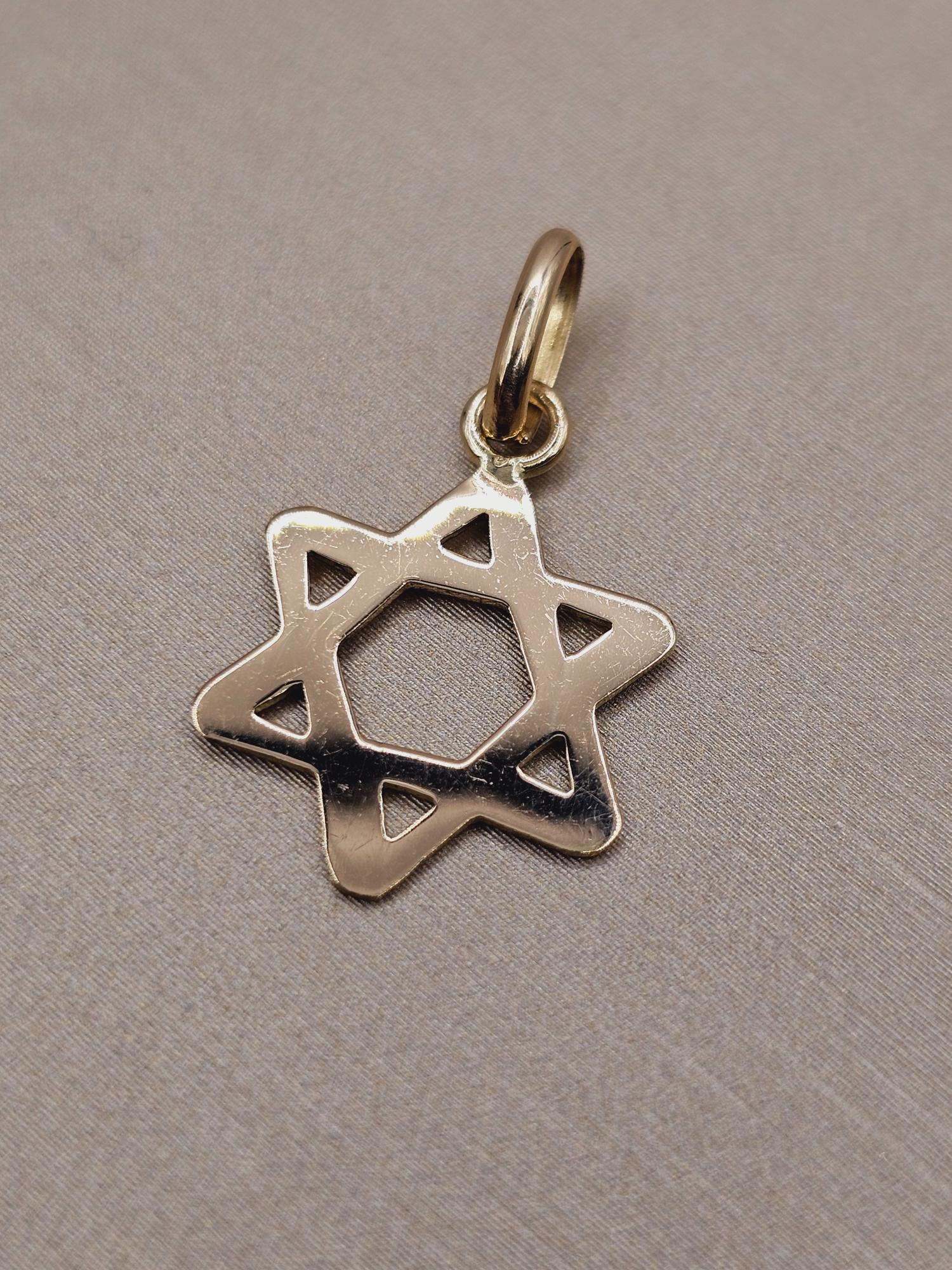 Colgante estrella de David 24 mm 0.7 grs Oro 18k 1
