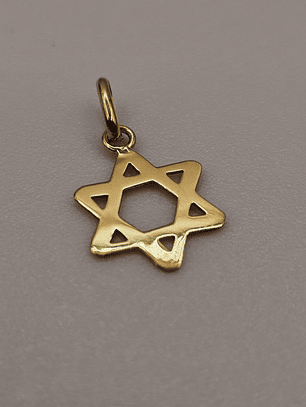 Colgante estrella de David 24 mm 0.7 grs Oro 18k