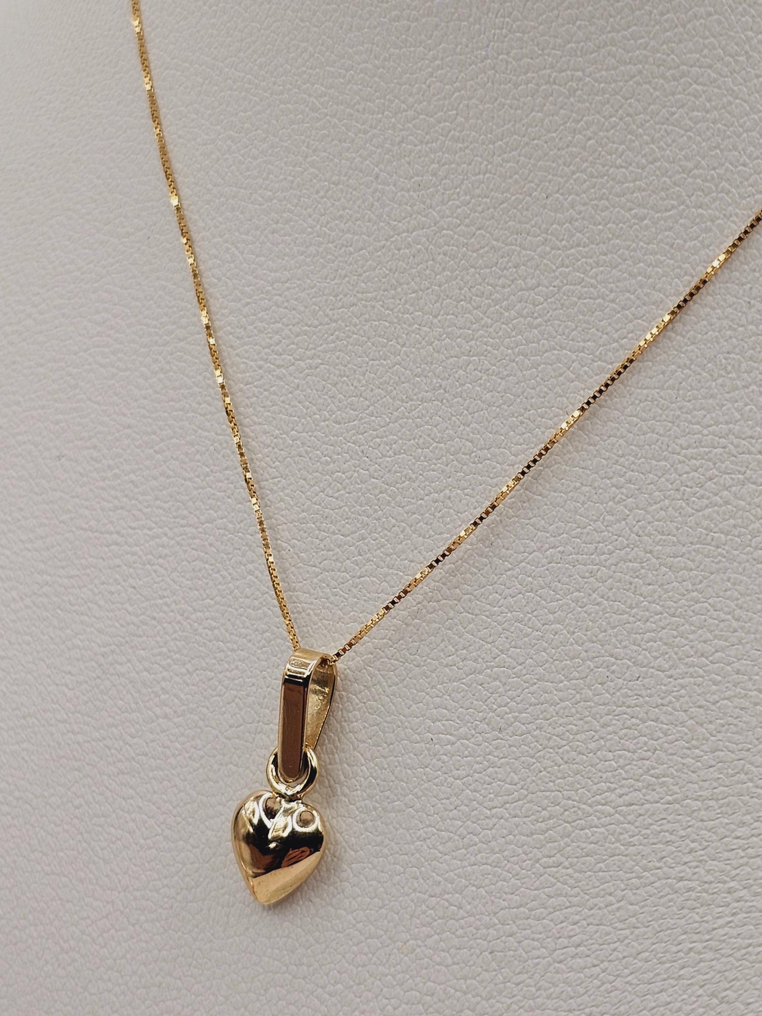 Cadena veneciana 50 cm y corazón inflado 16 mm 1.7 grs Oro italiano 18k  5