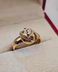 Anillo chevalier clásico circón 4 grs Oro 18k