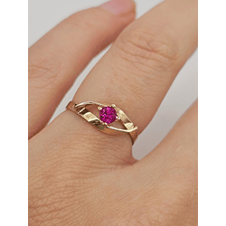 Anillo brillo rubí 1.5 grs Oro 18k