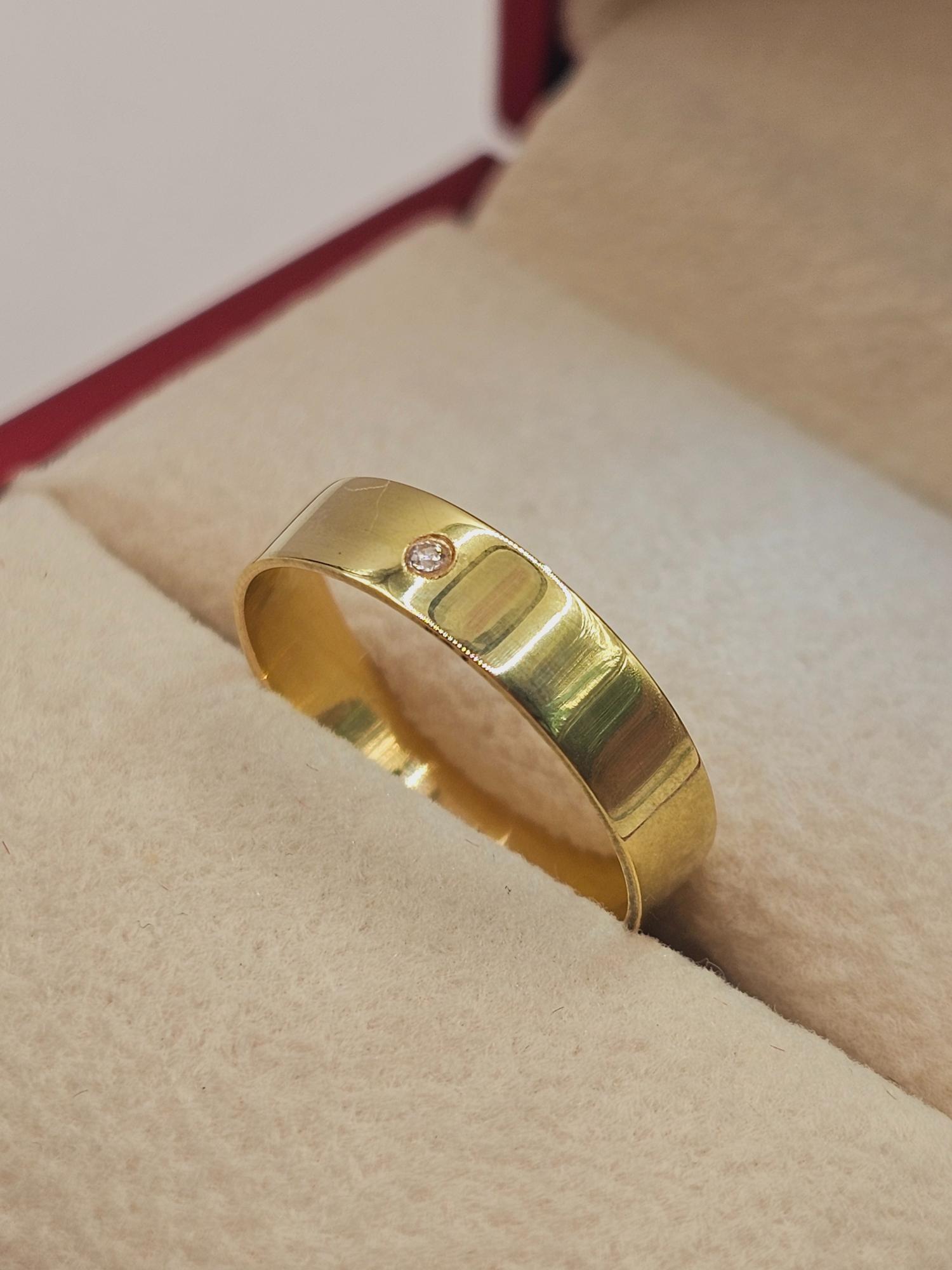 Anillo 4 mm con punto diamante 2 grs Oro amarillo 18k  6
