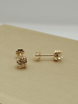 Aros chaton rosa de francia 6 mm 1.1 grs Oro 18k