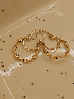 Aros argolla espiral 23 mm 1.3 grs Oro 18k